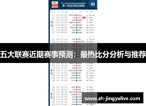 五大联赛近期赛事预测:最热比分分析与推荐 五大联赛近期赛事预测:最热比分分析与推荐